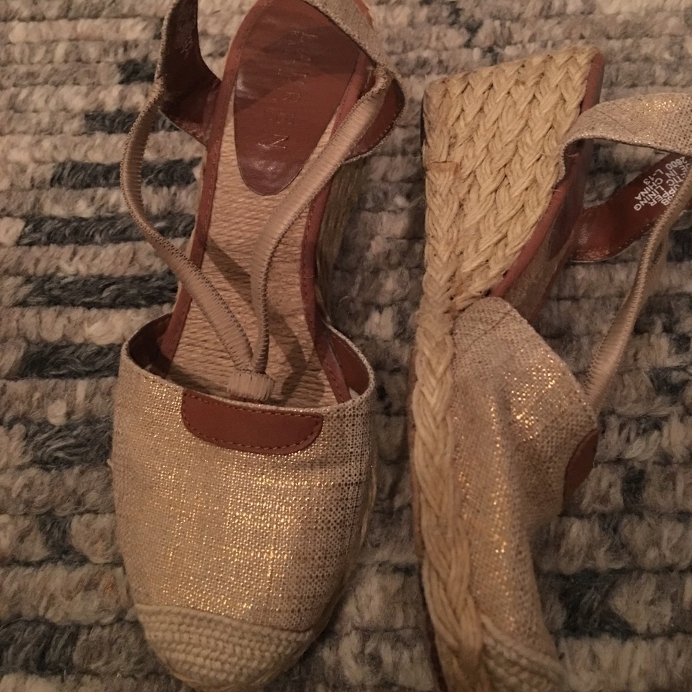 Gold Ralph Lauren Espadrilles